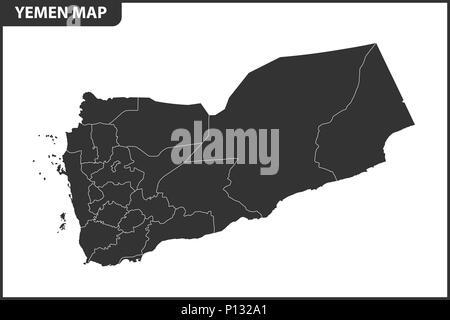 Die detaillierte Karte des Jemen mit Regionen oder Staaten. Verwaltungseinheit. Stock Vektor
