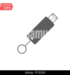 Vektor USB Flash Drive Icon eps 10 weißen Hintergrund. Stock Vektor