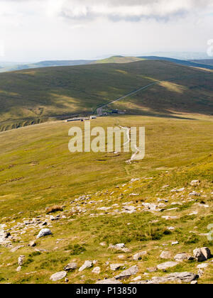 Blick vom Gipfel des Snaefell Mountain, Isle of Man, Großbritannien Stockfoto