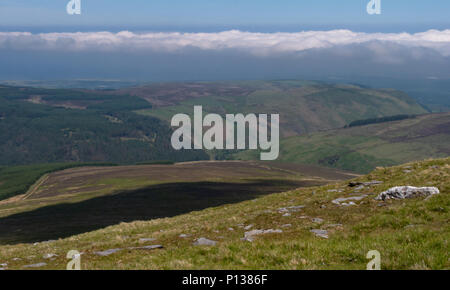 Blick vom Gipfel des Snaefell Mountain, Isle of Man, Großbritannien Stockfoto