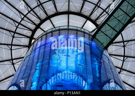 Berlin, Deutschland - 5. April 2017: Aquarium im Radisson Hotel Sea Life in Berlin Stockfoto