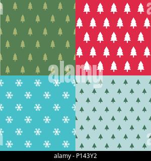 Nahtlose Muster mit Weihnachtsbäumen Stock Vektor