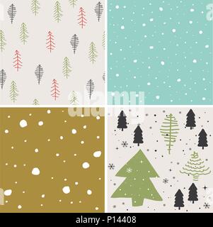 Frohe Weihnachten nahtlose Muster Hintergrund einstellen Stock Vektor