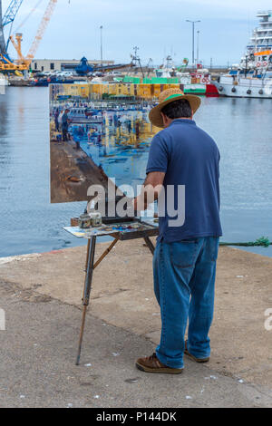 Traditionelle schnell Bild keuchend Wettbewerb in einer kleinen spanischen Stadt Palamos an der Costa Brava. 03. 06. 2018 Spanien Stockfoto