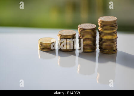 Stapel von Münzen Stockfoto