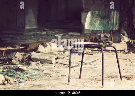 Verlassene Stadt Pripyat, Tschernobyl, Ukraine. Stockfoto