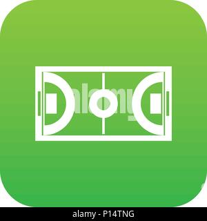 Futsal oder Indoor Soccer Feld Symbol Digital Green Stock Vektor