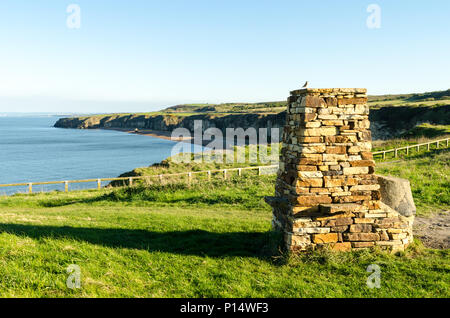 Der Blick Richtung Blast Strand, Seaham, von der Nase's Point, Seaham. Stockfoto