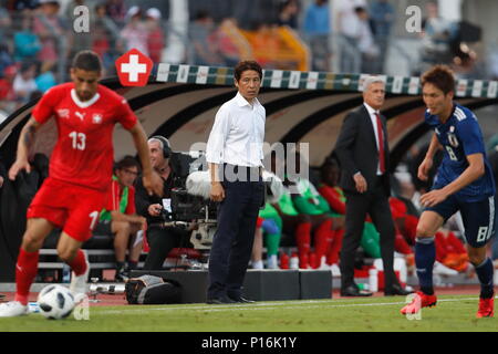 Akira Nishino (JPN), Jun 8, 2018 - Fußball: Internationales Freundschaftsspiel zwischen der Schweiz 2-0 Japan im Stadio communale Cornaredo in Lugano in der Schweiz. (Foto von mutsu Kawamori/LBA) [3604] Stockfoto