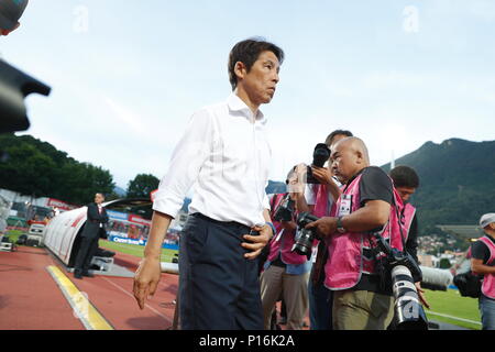 Akira Nishino (JPN), Jun 8, 2018 - Fußball: Internationales Freundschaftsspiel zwischen der Schweiz 2-0 Japan im Stadio communale Cornaredo in Lugano in der Schweiz. (Foto von mutsu Kawamori/LBA) [3604] Stockfoto