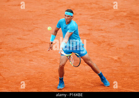 Rafael Nadal (ESP), 10. Juni 2018 - Tennis: Rafael Nadal aus Spanien während der Herren Einzel Finale der French Open Tennis Turnier gegen Dominic Thiem von Österreich bei der Roland Garros in Paris, Frankreich. (Foto von Lba) Stockfoto