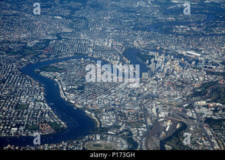 Die neuen Hof-, und CBD, Brisbane, Queensland, Australien - Luftbild Stockfoto