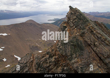 Der Blick auf den Beagle Kanal von Paso Virginia entlang der Dientes Stromkreis Stockfoto