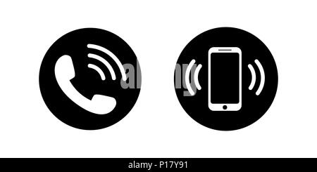 Auf das Symbol "Telefon" in flachen Stil. Anruf auf das Symbol Stock Vektor