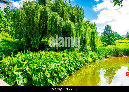 Der Parc de Bercy ist ein großer und abwechslungsreicher Park in Paris, Frankreich Stockfoto