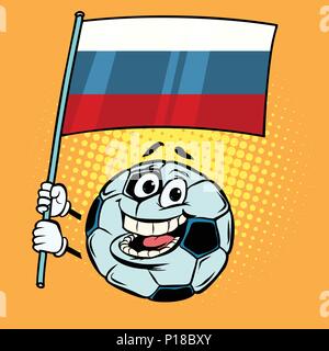 Russland Welt 2018 Cup. Landesflagge. Fußball Fußball. Lustig Stock Vektor