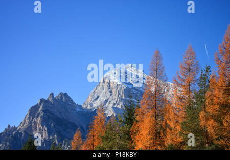 Herbst in den Dolomiten Stockfoto