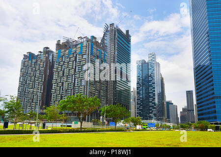 Blick auf die Baustelle. Moderne Architektur. Skyscraper. Singapur. Stockfoto