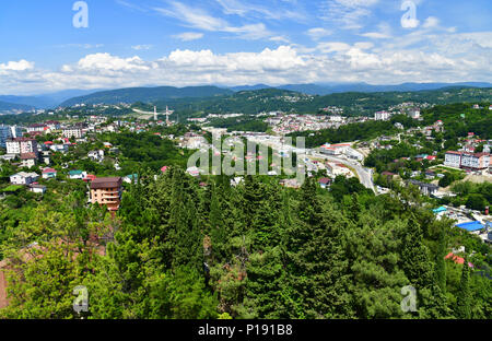 Blick von oben der Stadt Sotschi in Russland Stockfoto