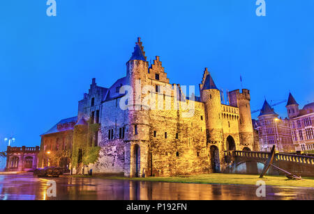 Het Steen, eine mittelalterliche Festung in Antwerpen, Belgien Stockfoto