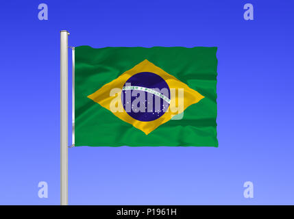 Flagge von Brasilien, Südamerika, Flagge von Brasilien, Suedamerika,