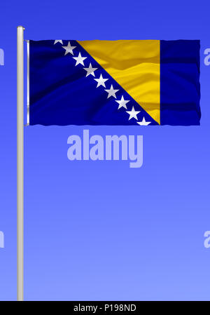 Flagge Bosnien und Herzegowina Flagge von Bosnien und Herzegowina Stockfoto