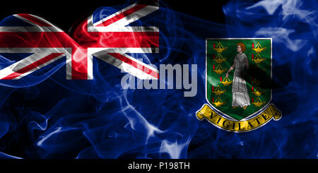 Britische Jungferninseln rauch Flagge, British Overseas Territories, Großbritannien abhängiges Gebiet flag Stockfoto