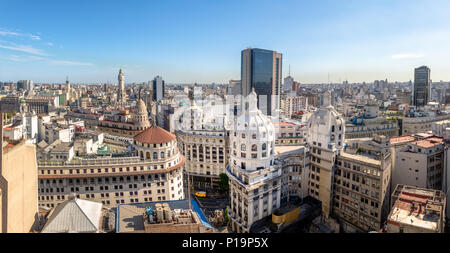 Panoramablick auf das Luftbild der Innenstadt von Argentinien - Buenos Aires, Argentinien Stockfoto