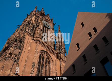 Architektonische Sanierung auf DomRomer Viertel, ein Remake von der Altstadt (Altstadt) Teil von Frankfurt am Main in der Nähe von Kathedrale, Hessen, Deutschland. Stockfoto