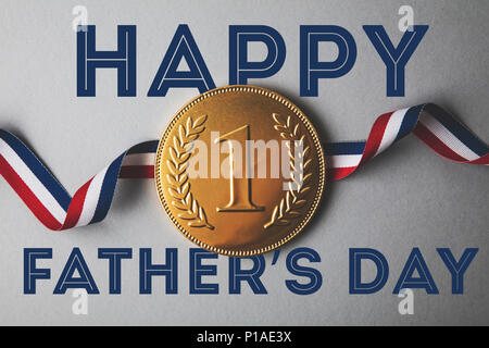 Vatertag Gold Medaille Nummer eins. Stockfoto