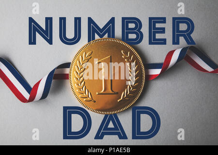 Vatertag Gold Medaille Nummer eins. Stockfoto