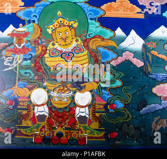 Bild von Padmasambhava aka Guru Rinpoche an der Wand des Taktsang Lakhang Kloster - 23-05-2011 Paro, Bhutan Stockfoto