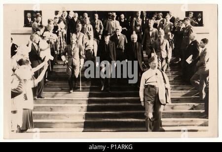 Prag, die CZECHOSLOSLOVAK REPUBLIK - 1929: Tomas Garrigue Masaryk beteiligt sich der St. Wenzel Feier in Prag, 1929. Stockfoto