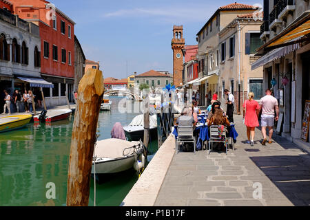 Canal Szene, Murano, Venedig, Italien Stockfoto