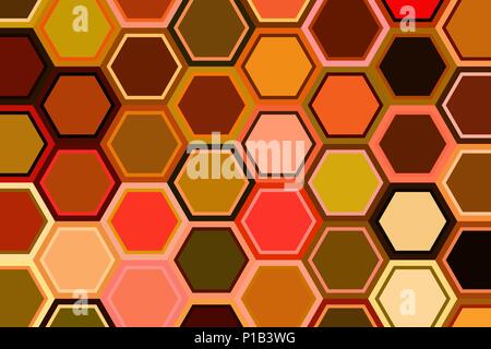Hintergrund mit bunten sechseckiger geometrischer Elemente. Vector Illustration. Stock Vektor
