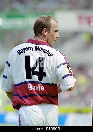 BayArena Leverkusen Deutschland 29.5.1999, Deutsche Bundesliga Saison 1998/1999 Spieltag 34, Bayer 04 Leverkusen gegen FC Bayern München (München, München) - - - Mario Basler (München) Stockfoto