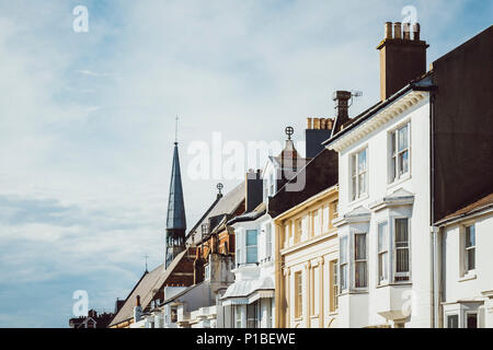 Britische Architektur, Fassaden, Schornsteine, Brighton, England Stockfoto