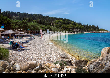 Monodendri Strand, Paxos. Stockfoto