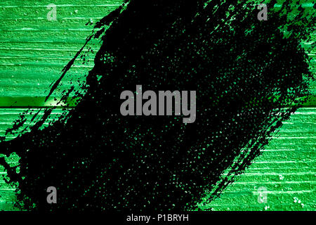 Grunge Golden lime farbiger Textur von alt, schäbig, grüne Farbe auf eine alte Holzbank. Stockfoto