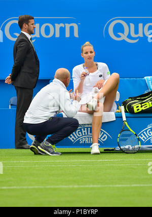 Kristyna Pliskova (Tschechisch) spielen bei den Aegon International 2017, Eastbourne Stockfoto