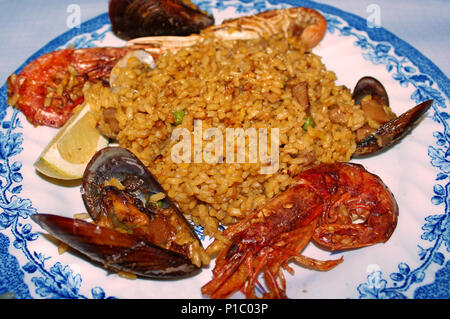 Meeresfrüchte-paella Stockfoto