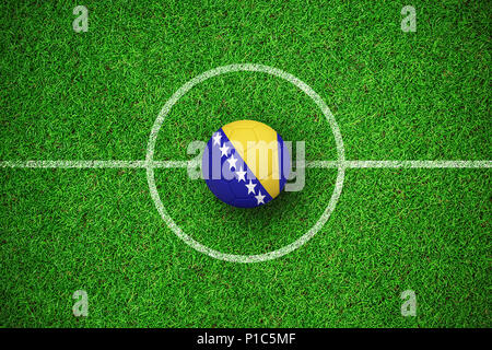 Zusammengesetztes Bild des Fußballs in Bosnien und Herzegowina Farben Stockfoto
