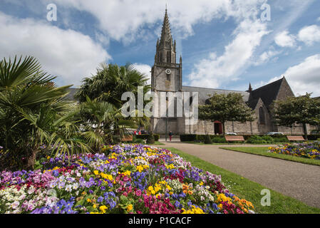 Basilique Notre-Dame-de-la-Joie de Pontivy (Basilika Unserer Lieben Frau von Freude), Pontivy, Morbihan, Bretagne, Frankreich. Stockfoto