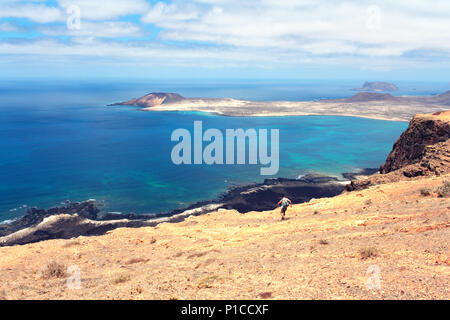 Herrliche Aussicht von Lanzarote La Graciosa Stockfoto