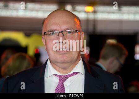 Hannover, Deutschland. 11 Juni, 2018. Peter Altmaier, Bundesminister für Wirtschaft, Eröffnung, Willkommen bei Nacht, CeBIT internationale Messe in Hannover, 11.06.2018. | Verwendung der weltweiten Kredit: dpa/Alamy leben Nachrichten Stockfoto