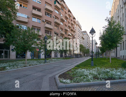 Belgrad, Serbien - Mai 03, 2018: in der Früh auf der Straße Obilicev Venac Stockfoto