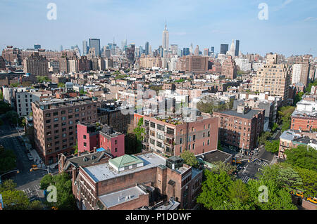 Anzeigen von Upper Manhattan von West Village. Stockfoto
