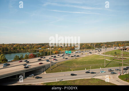 Autobahnen und Straßen in Illinois. Stockfoto