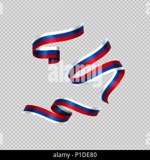 Russische Fahne Ribbon eingestellt. Russland Farbe ornament Dekoration Sammlung auf isolierten transparenten Hintergrund. EPS 10 Vektor. Stock Vektor