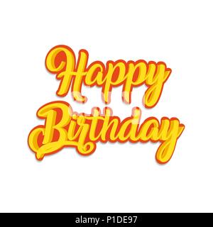 Happy Birthday retro Text zitieren, isolierte vintage Typografie Dekoration. EPS 10 Vektor. Stock Vektor